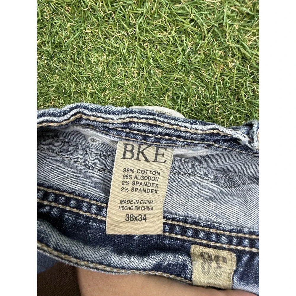 BKE Jeans Mens 38x30 Seth Straight Leg Affliction Y2K Medium Wash Distressed